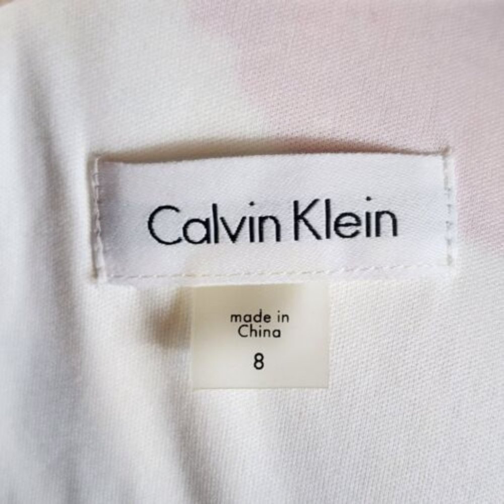 Calvin Klein White Floral Shift Dress Size 8 - Picture 5 of 5